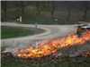Brush Fire at the Side of the Road
