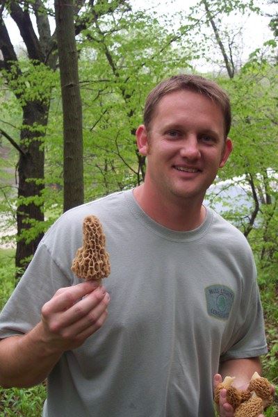 Mills County Conservation Board Director with Morel Mushrooms